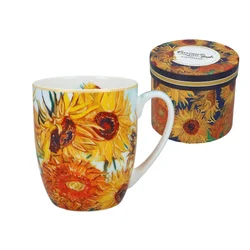 Carmani KERAMIČNA SKODELICA CAMIO VAN GOGH SONČNICE DARILO SLIKA
