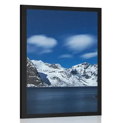 Plakat nočna pokrajina na Norveškem - 40x60 silver