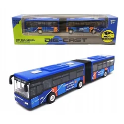 Norimpex Auto metalowe autobus przegubowy z mechanizmem Pull-Back niebieski