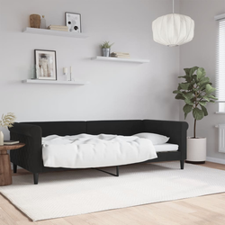 vidaXL Raztegljiva postelja črna 90x200 cm žamet