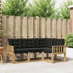 Set vanjskih sofa s jastukom 4 pcs Bijela i crna