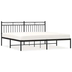 Vidaxl Kovinski posteljni okvir z vzglavjem črn 183x213 cm