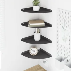 Lebdeća polica s policom s pohranom 4 pcs Crna 24 x 24 x 2 cm