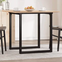Blagovaonski stol O-oblika 80x80x75 cm od borovine i čelik