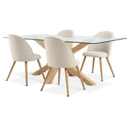 AGERBY D190 sto natur hrast + 4 THORUP bež/natur hrast