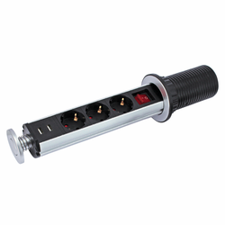 COMMEL Pop-Up utičnica 3 X šuko + 2 X USB 1.8m kabl 3x1,5 C234-181