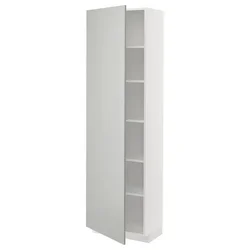 METOD Visoki element s policama, bela/Havstorp svetlosiva, 60x37x200 cm