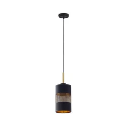Luster na kablu BOGART 1xE27/15W/230V crna/zlatna
