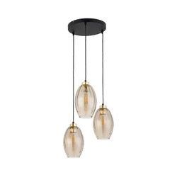 Luster na sajli SEBO 3xE27/15W/230V crna/dimljeno bež