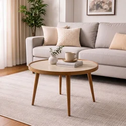 Hanah Home klub sto Polen 80, 80 cm, orah / travertin