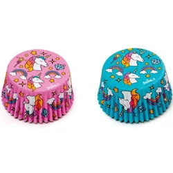 Decora SAMOROG MODRO-ROZA modelčki za mafine 50x32mm 36 kosov Samorog