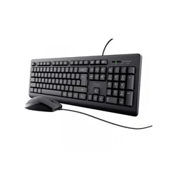 TRUST Basics Tastatura + Miš, Žični, US, Crni
