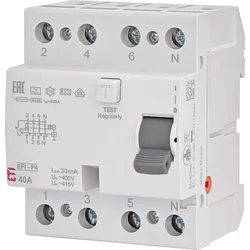 ETI Diferencialno varovalko EFI-P4 A 40/0,03