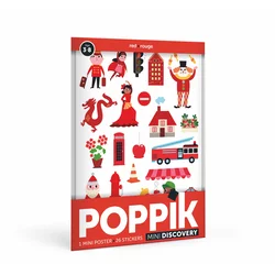 POPPIK Edukativni poster s nalepnicama Mini otkrića: Crvena boja