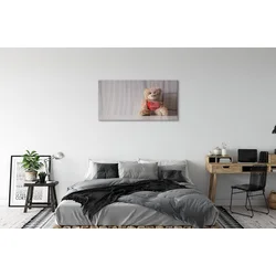 tulup.si Slika na steklu Srce teddy bear 100x50 cm 2 obešalnika