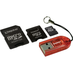 Micro SD 2GB w/SD & Mini Adapters + Card Reader