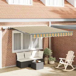 Skrovita tenda Zelena i žuta 300 x 250 cm tkanina