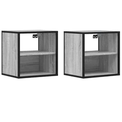 Zidni noćni ormarići 2 kom Sivi Sonoma 40x31x39,5 cm