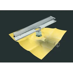 Revestech Kanalica za kupatilo sa rešetkom za keramiku i mikrocement i Dry 50 hidroizolacionom membranom Linear Flat 80 MC