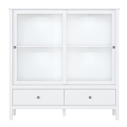 KONDELA Vitrina Olje 2W2S N - bela