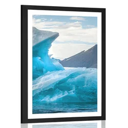 Plakat s paspartujem kristali ledenika - 30x45 white
