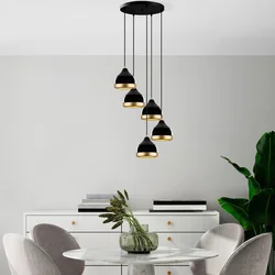 Opviq Luster Yildo-M-7006, 43x43x111cm, IP20, Crno-zlatne boje