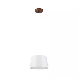 Luster na lanku AIDA 1xE27/60W/230V prečnik 25 cm hrast/orah/bela