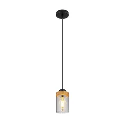 Globo 15557H - Luster na sajli FINCA 1xE27/40W/230V metal/drvo