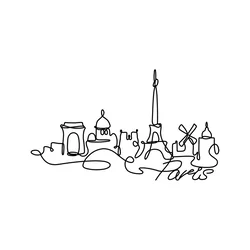 Wallity Zidna dekoracija Paris, 120x69cm, Crna