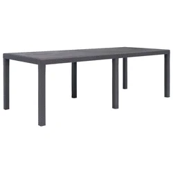 Vidaxl Vrtna miza iz plastike 220x90x72 cm izgled ratana rjava