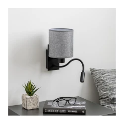 Brilagi - LED fleksibilna zidna lampa NUBILA, 1x E27/25W/230V + LED/3W, crna/siva