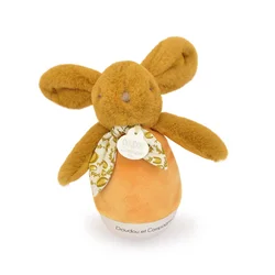 Plyšový zajačik Musical Night Light Sand Ocher Doudou et Compagnie s hudbou bielym šumom a svetlom hnedý 16 cm od 0 mes DC4199