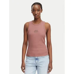 Calvin Klein Jeans Top LV047F239G Svetlo rjava Slim Fit