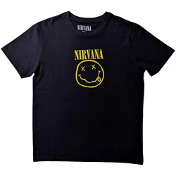 Nirvana Majica Yellow Smiley Flower Sniffin Unisex Black 2XL