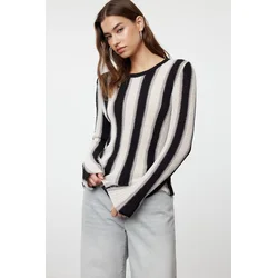 Trendyol Black Cotton Color Blocked Fine Knitwear Sweater