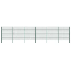 Vidaxl Ograjni panel s stebrički iz železa 1040x200 cm zelen