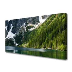 tulup.si Slika na platnu Lake forest mountain landscape 140x70 cm