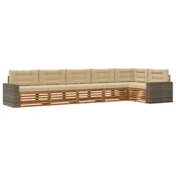 Set vanjskih sofa 6 pcs Prirodna i bež 402 x 172,5 x 73 cm