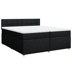vidaXL vidaXL Box spring postelja z vzmetnico črn 200x200 cm blago, (21309322)