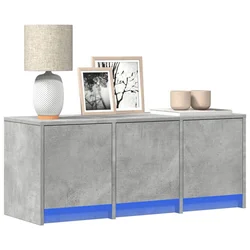 TV ormarić s LED svjetlima boja betona 97x34x40 cm drveni