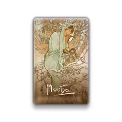 Magnet Alfons Mucha - Zima, 54 x 85 mm