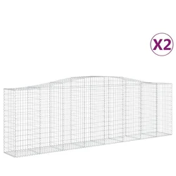 Lučne gabionske košare 2 kom 400x50x120/140cm pocinčano željezo