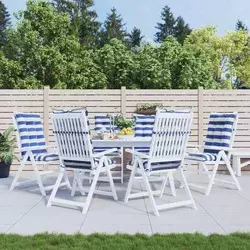 Jastučić za van 6 pcs Plava i bijela 120 x 50 x 7 cm Tkanina