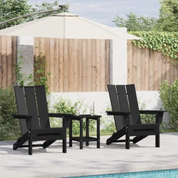 Vrtna stolica 2 pcs Crna 80.5 x 74.5 x 92 cm Polietilen