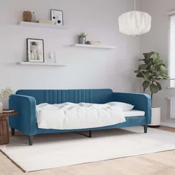 Dnevni krevet plavi 100 x 200 cm baršunasti