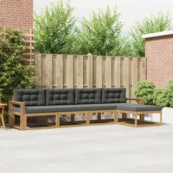 Set vanjskih sofa s jastukom 4 pcs Bijela i antracit Poliester