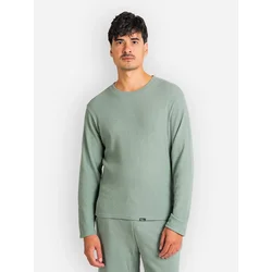 REELL Waffle moška majica z dolgimi rokavi waffle chinois green