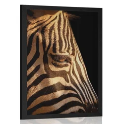 Plakat portret zebre - 30x45 silver