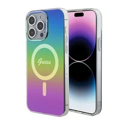 Maska Guess Hc IML Magsafe Iridescent za iPhone 15 Pro, Crna