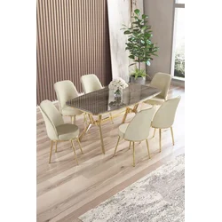 Hanah Home Trpezarijski set, 7 komada, Svetlozeleni
